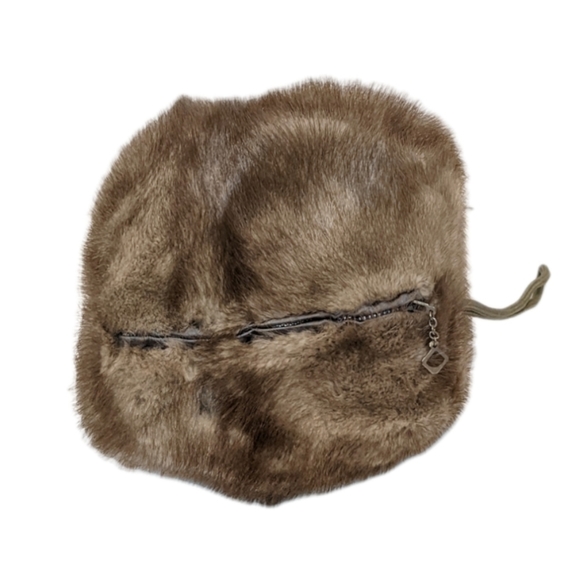 GIRLS vintage tan mink fur muff - Picture 1 of 6